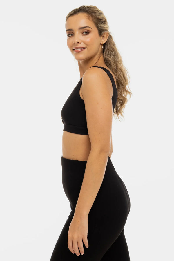 Sutien din bumbac pentru alăptare și gravide – negru