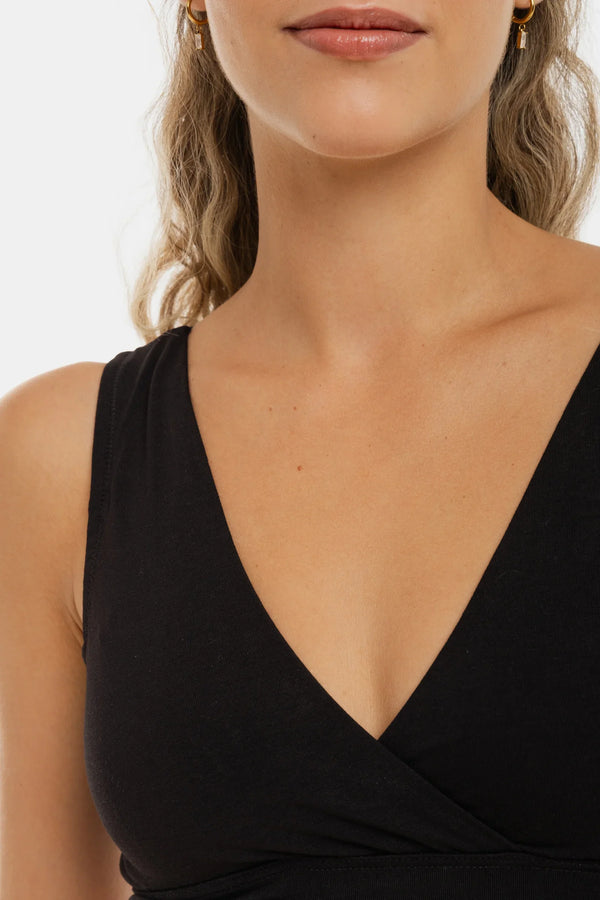 Sutien din bumbac pentru alăptare și gravide – negru