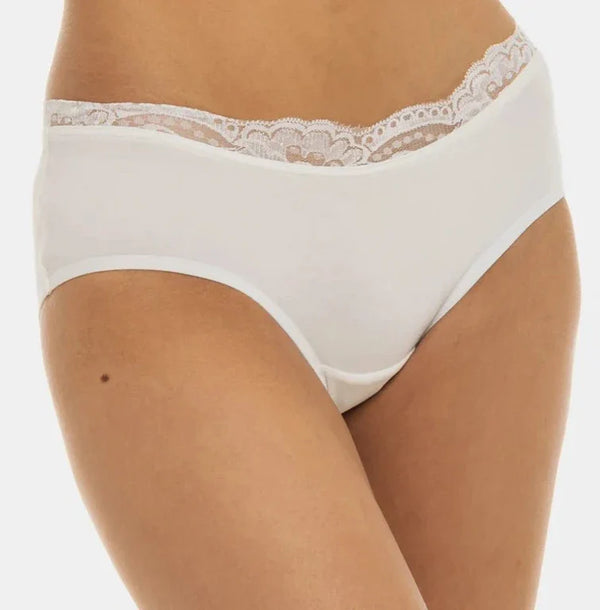 Bikini din bumbac pentru gravide cu dantelă - ecru