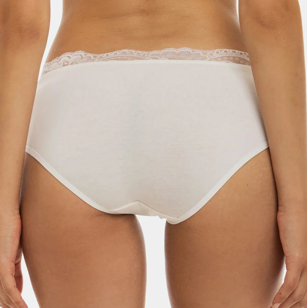 Bikini din bumbac pentru gravide cu dantelă - ecru