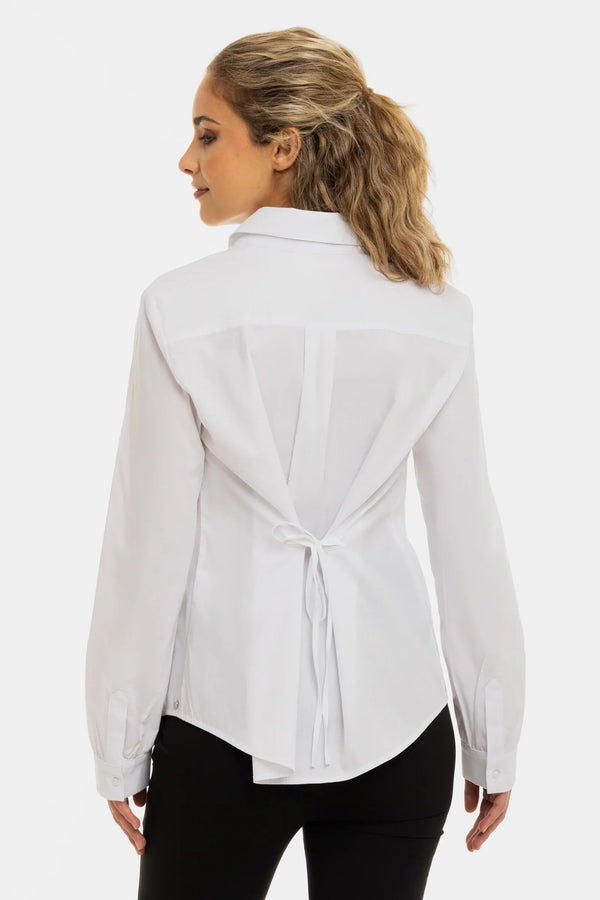 Cămașă din bumbac 2 în 1 pentru gravide și alăptare – albă