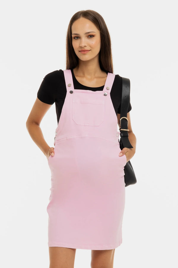 Sarafan roz din bumbac pentru gravide și alăptare