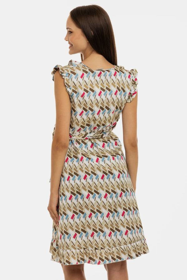 Rochie din satin cu volane pentru gravide și alăptare