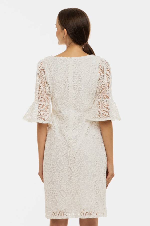 Rochie elegantă din dantelă pentru gravide – albă