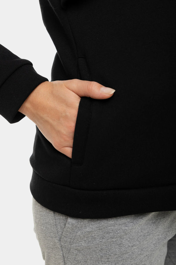 Hanorac din bumbac pentru gravide și alăptare - negru