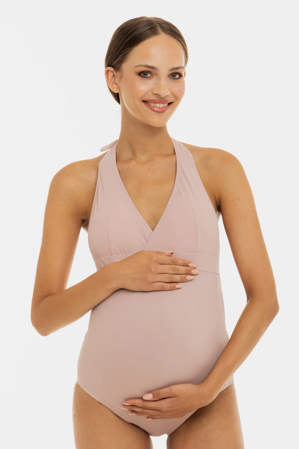 Costum de baie întreg pentru gravide și alăptare – pudră