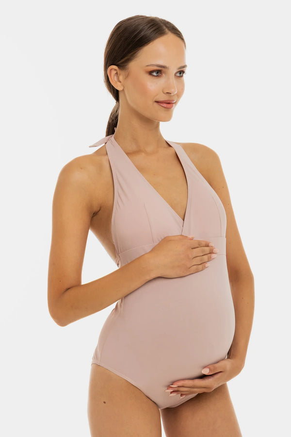 Costum de baie întreg pentru gravide și alăptare – pudră