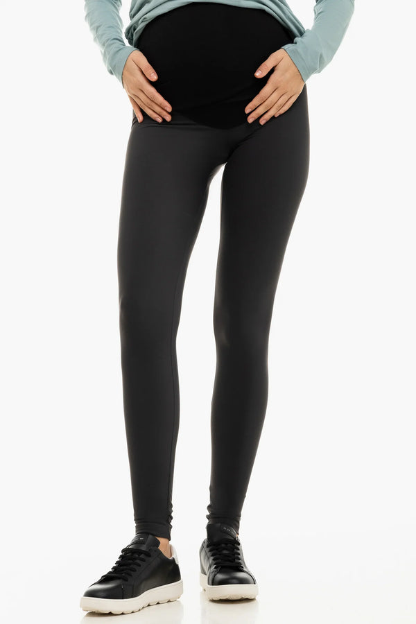 Colanți de culoare gri flaușați la interior pentru gravide