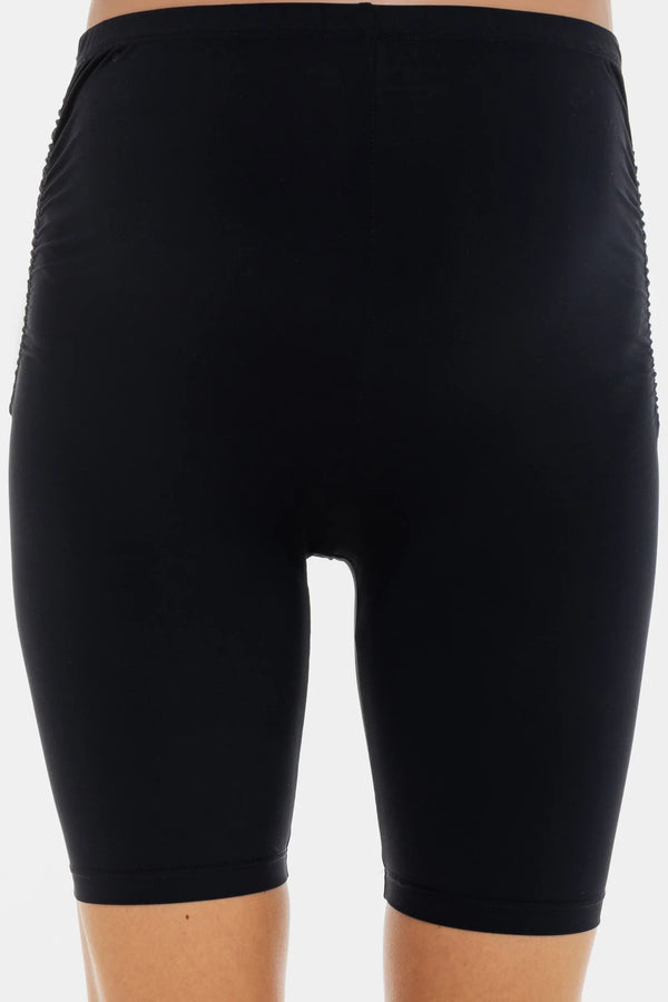 Colanți scurți pentru gravide cu încrețituri - albastru închis