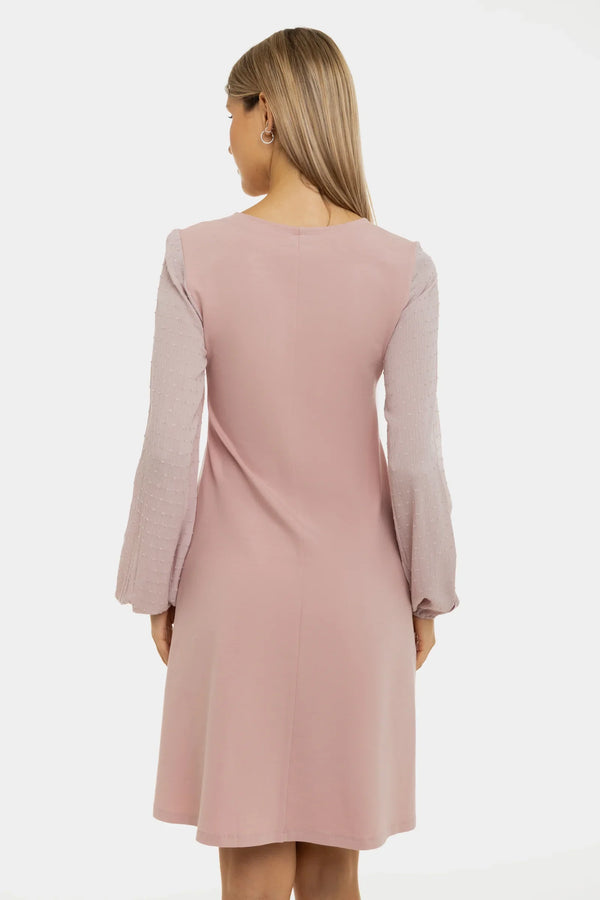 Rochie pentru gravide și alăptare cu buline - cenușă de trandafiri