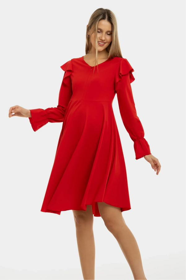 Rochie vaporoasă gravide și alăptare cu mâneca lungă