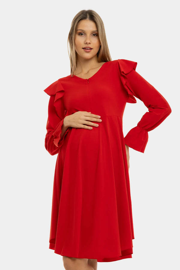 Rochie vaporoasă gravide și alăptare cu mâneca lungă