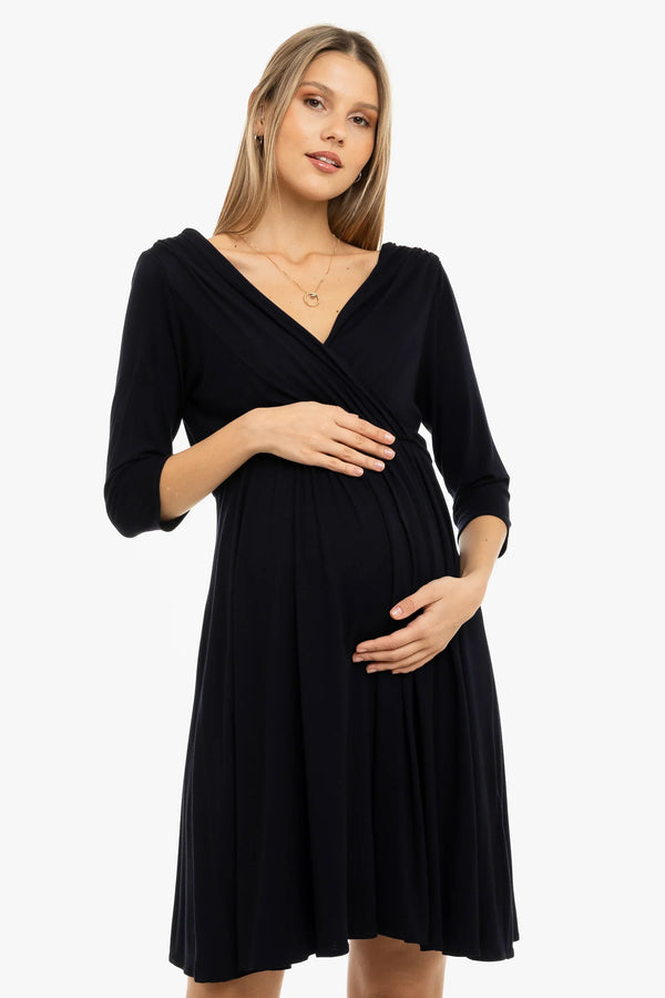 Rochie eleganta pentru gravide și alăptare - albastru închis