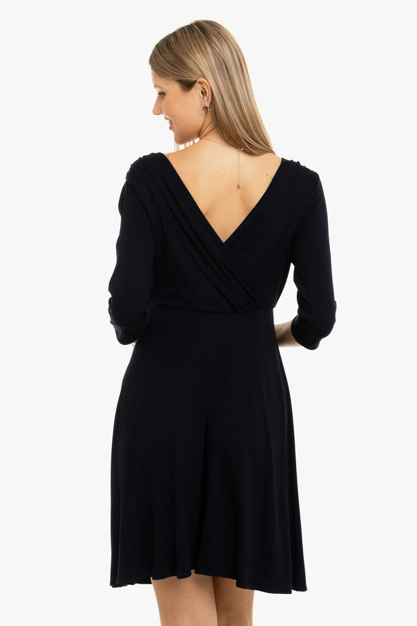 Rochie eleganta pentru gravide și alăptare - albastru închis