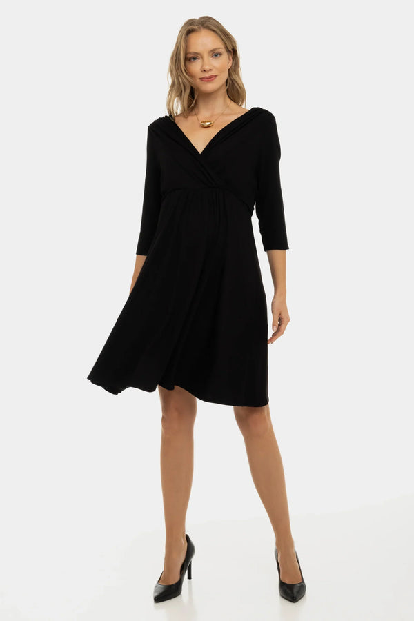 Rochie eleganta pentru gravide și alăptare - neagra