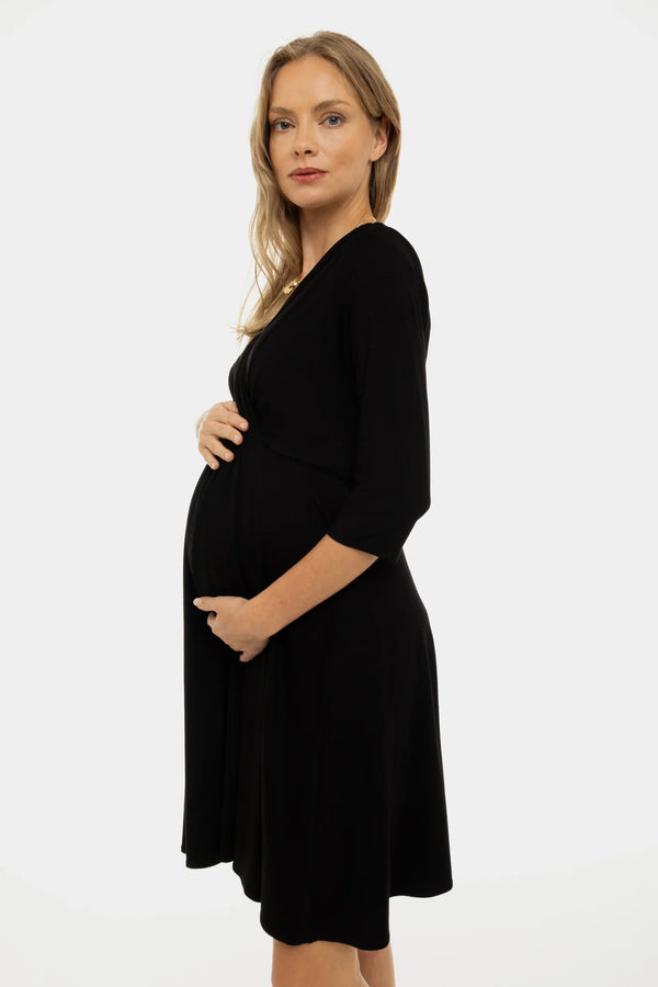 Rochie eleganta pentru gravide și alăptare - neagra