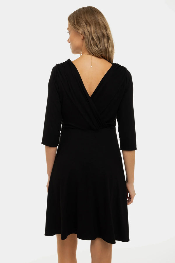 Rochie eleganta pentru gravide și alăptare - neagra