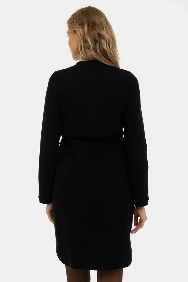 Rochie neagră elastică pentru gravide și alăptare