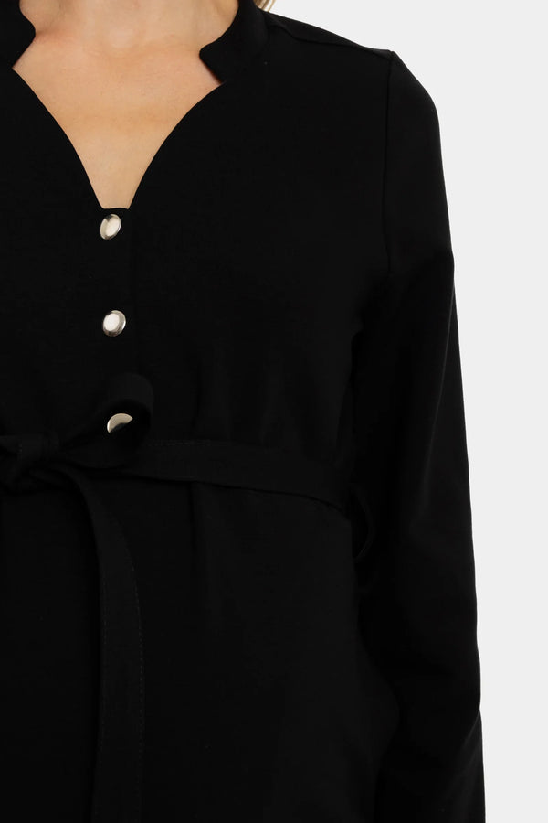 Rochie neagră elastică pentru gravide și alăptare