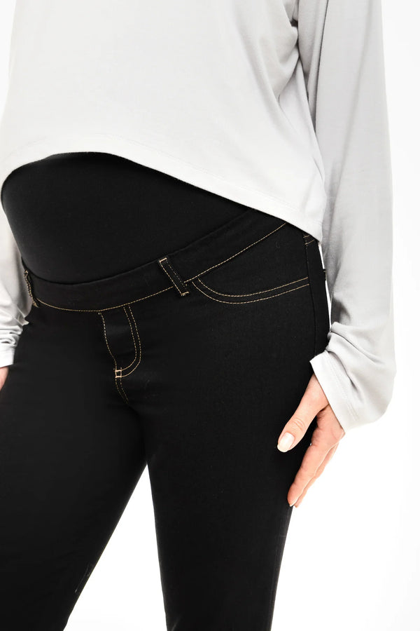 Blugi elastici pentru gravide cu curea detașabilă