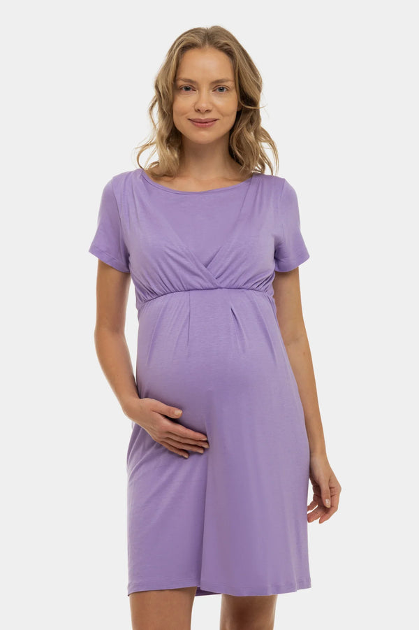 Cămașă de noapte pentru gravide și alăptare - liliac
