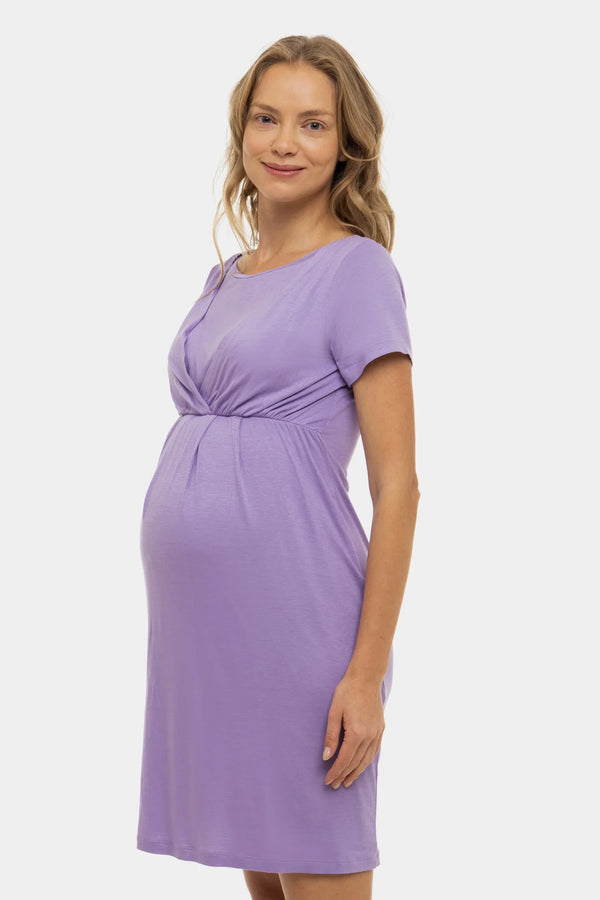 Cămașă de noapte pentru gravide și alăptare - liliac