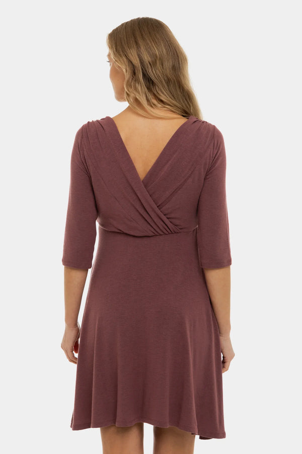 Rochie eleganta pentru gravide și alăptare - cenușă trandafir