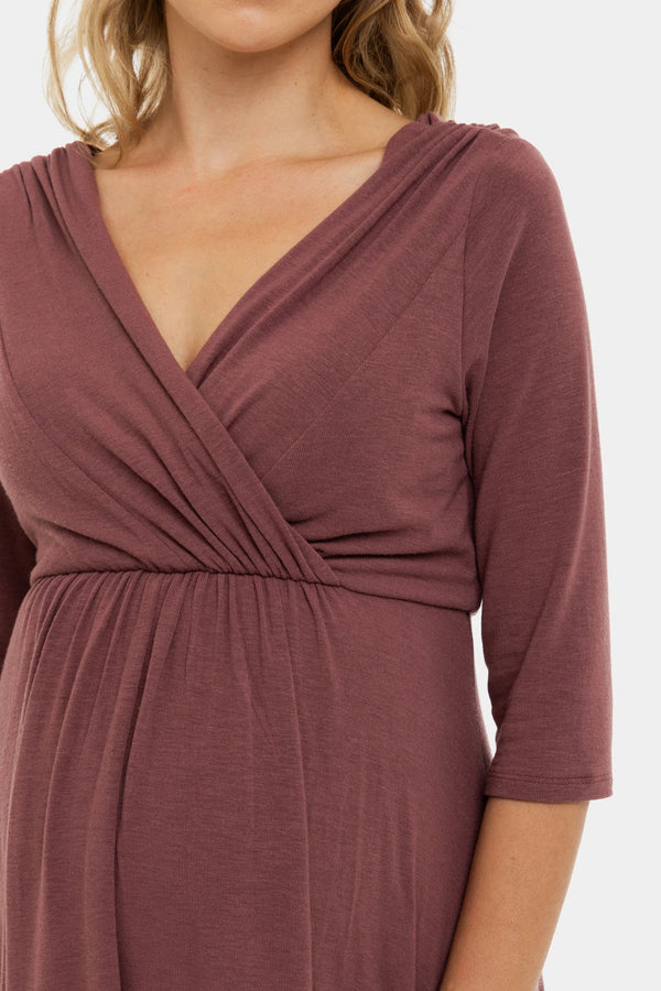 Rochie eleganta pentru gravide și alăptare - cenușă trandafir