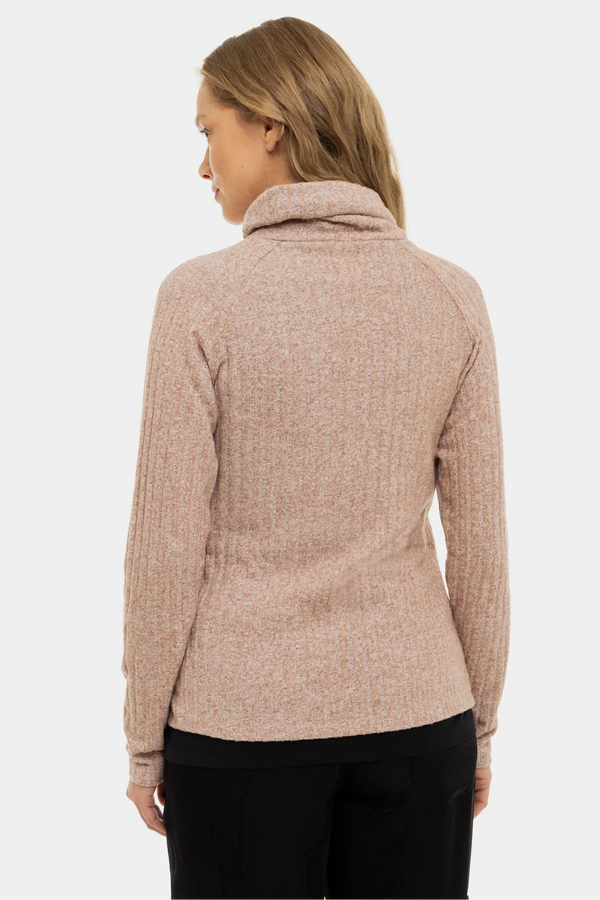 Pulover bej tricotat pentru gravide și alăptare