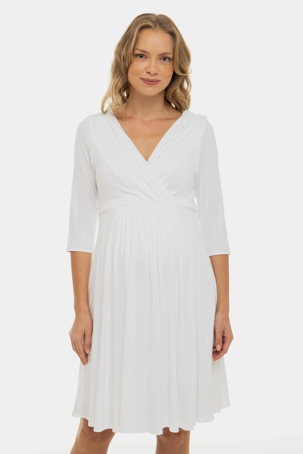 Rochie eleganta pentru gravide și alăptare - alba