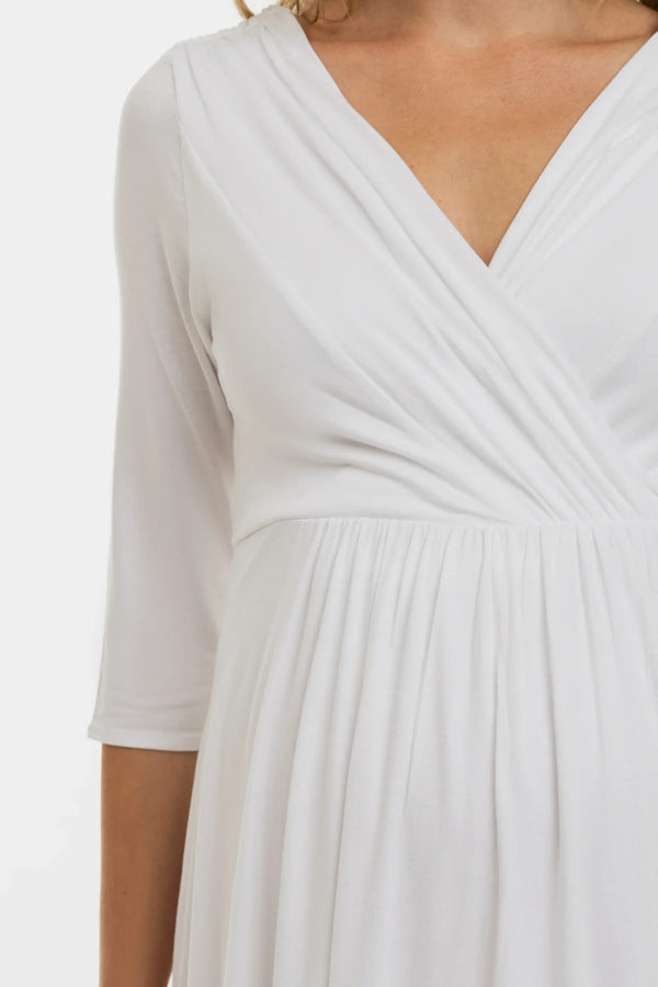 Rochie eleganta pentru gravide și alăptare - alba