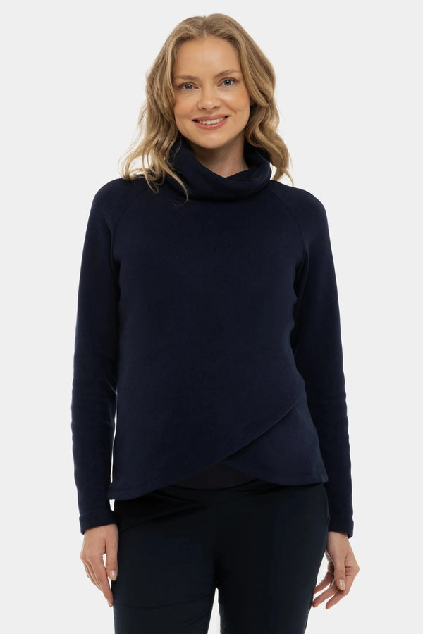 Pulover tricotat în albastru închis pentru gravide și alăptare