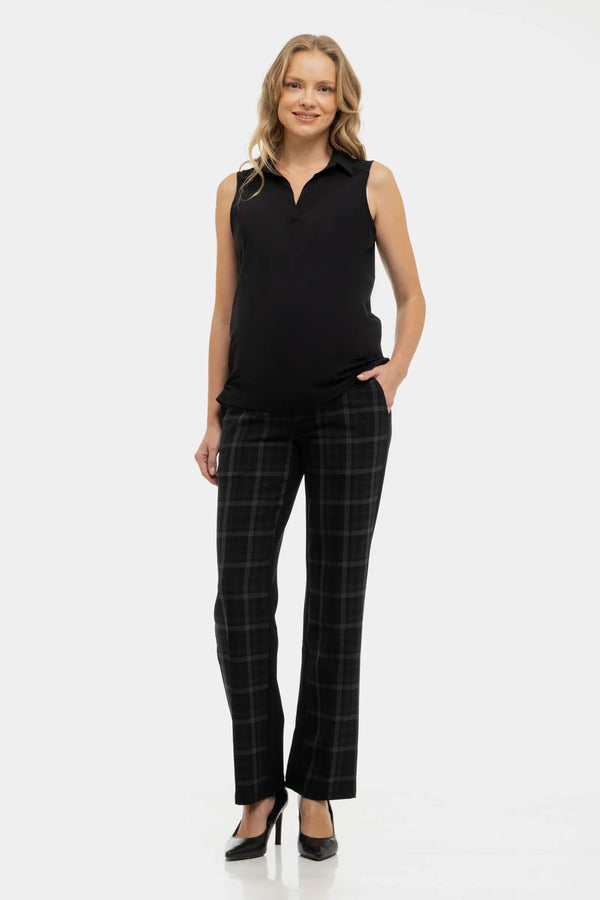 Pantaloni eleganți pentru gravide în carouri