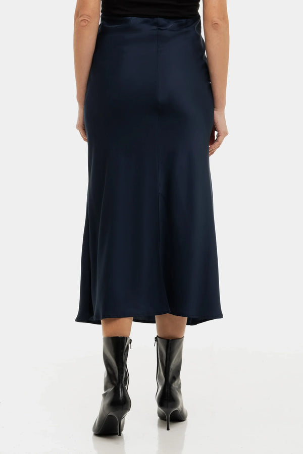 Fustă satinatӑ pentru gravide - albastru închis