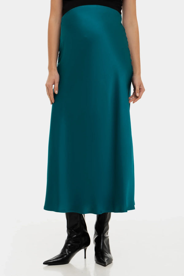 Fustă satinatӑ pentru gravide - turcoaz