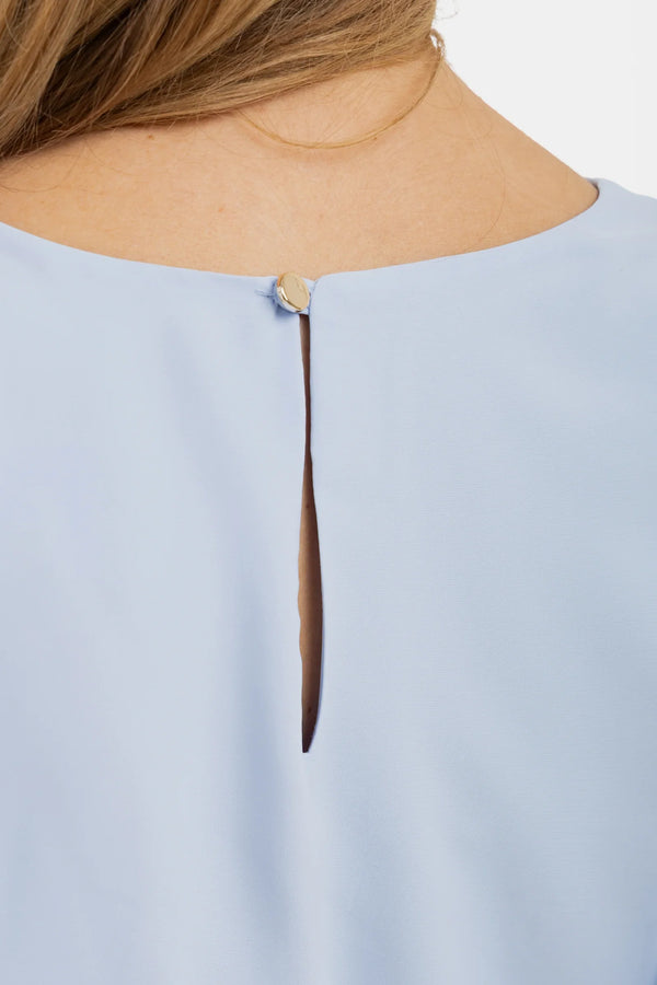 Rochie plisată de ocazie pentru gravide – albastru deschis