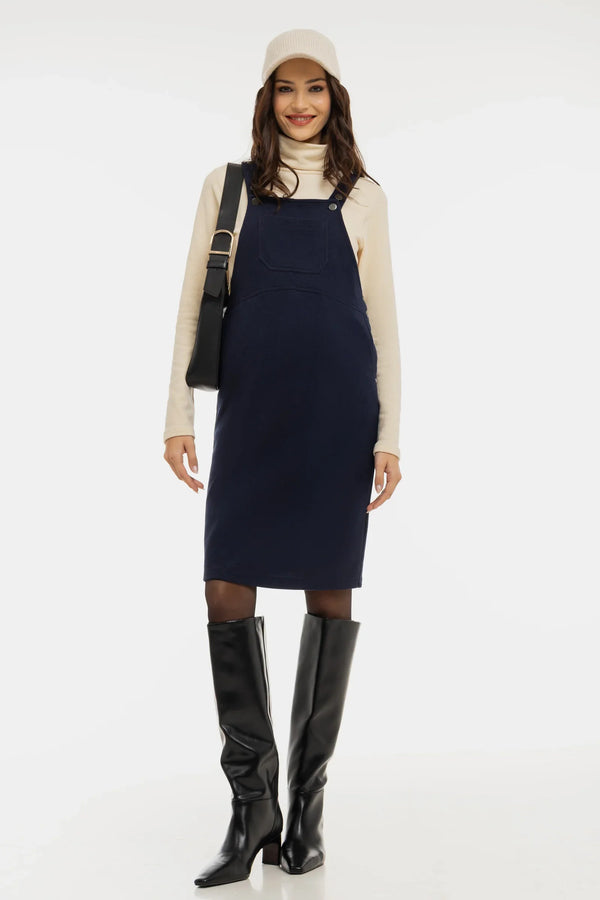 Sarafan tricotat pentru gravide și alăptare – bleumarin