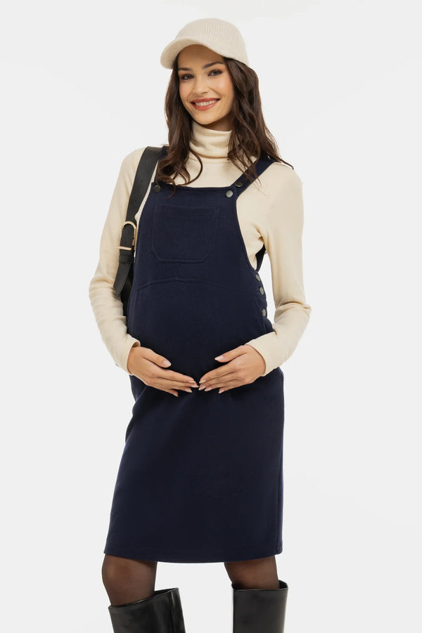 Sarafan tricotat pentru gravide și alăptare – bleumarin