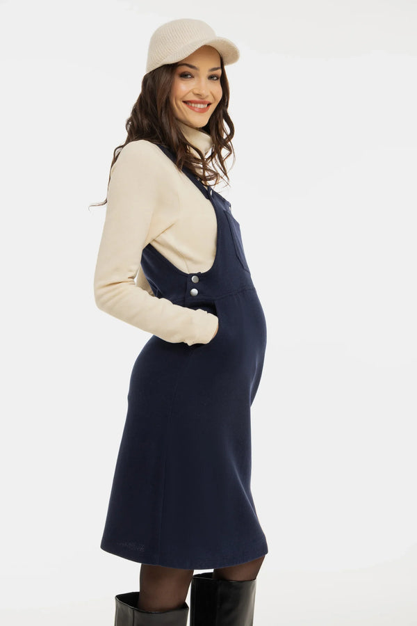 Sarafan tricotat pentru gravide și alăptare – bleumarin