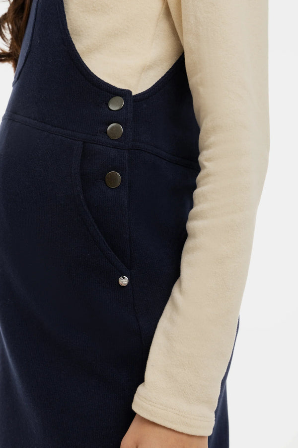 Sarafan tricotat pentru gravide și alăptare – bleumarin