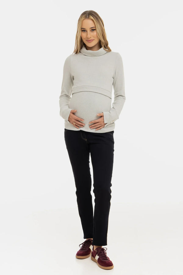 Pulover pentru gravide și alăptare cu guler