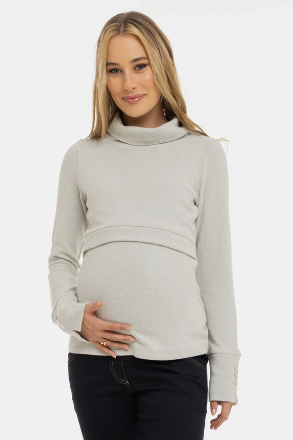 Pulover pentru gravide și alăptare cu guler