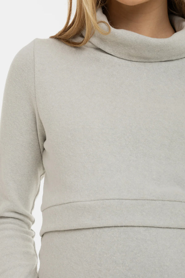 Pulover pentru gravide și alăptare cu guler