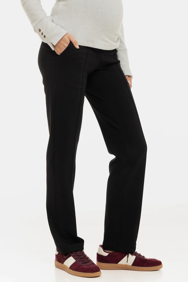 Pantalon elegant pentru gravide, din tricot – negri