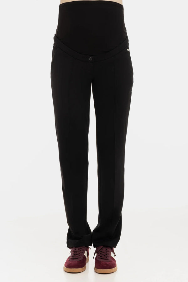 Pantalon elegant pentru gravide, din tricot – negri