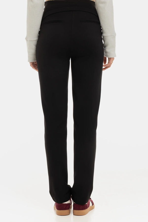 Pantalon elegant pentru gravide, din tricot – negri