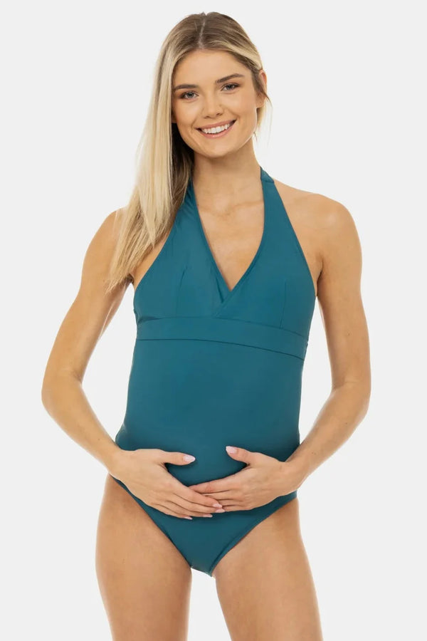 Costum de baie întreg pentru gravide și alăptare – culoare petrol
