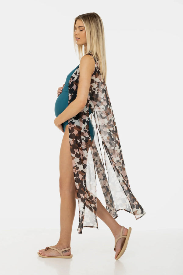 Costum de baie întreg pentru gravide și alăptare – culoare petrol