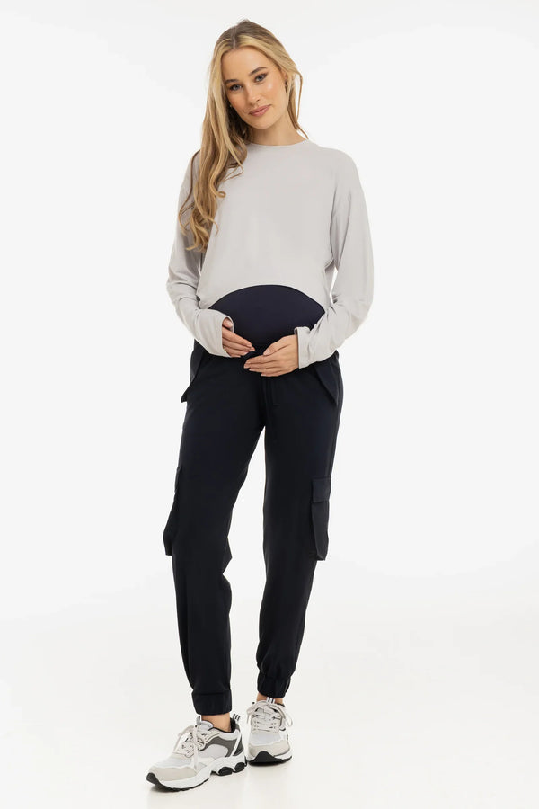 Pantaloni cargo bleumarin pentru gravide