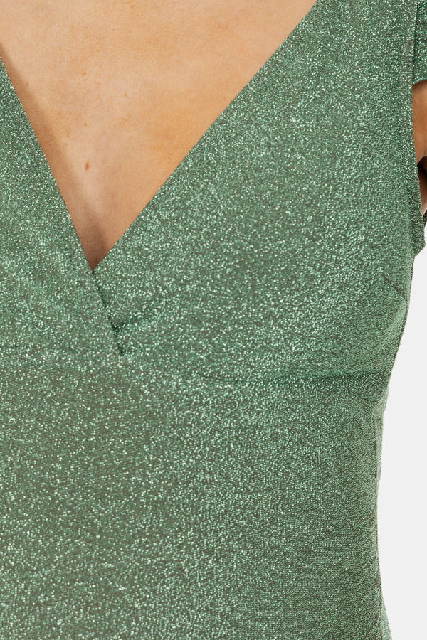 Costum de baie strălucitor pentru gravide și alăptare cu bretele largi cu volane